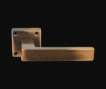 LISCIA - Bronze door handle on rose with lock by GIARA ART DESIGN-BRONZE - view 3